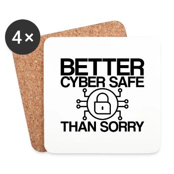 Mieux vaut cybervenir en sécurité que guérir - Dessous de verre (lot de 4) - blanc - Devant