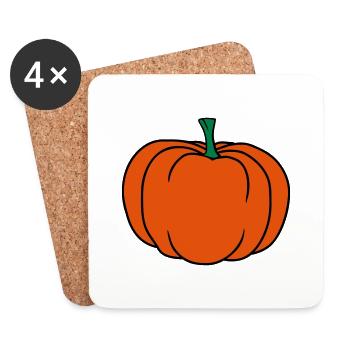 Pumpkin Comic Halloween Vegetables - Coasters (set of 4) - white - Front