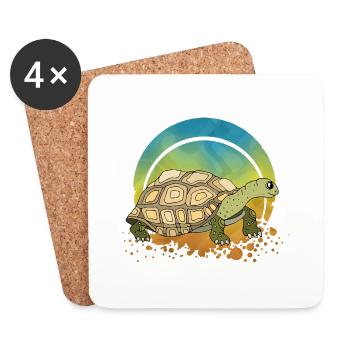 Tortue - Dessous de verre (lot de 4) - blanc - Devant