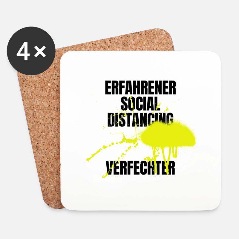 Social Distancing - Untersetzer (4er-Set) - Weiß