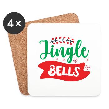 Jingle Bells - Weihnachtshumor - Untersetzer (4er-Set) - Weiß - Vorne
