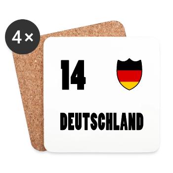 wm jersey 14 allemagne - Dessous de verre (lot de 4) - blanc - Devant