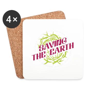 Saving The Earth Dark cool shirts at / ch - Coasters (set of 4) - white - Front