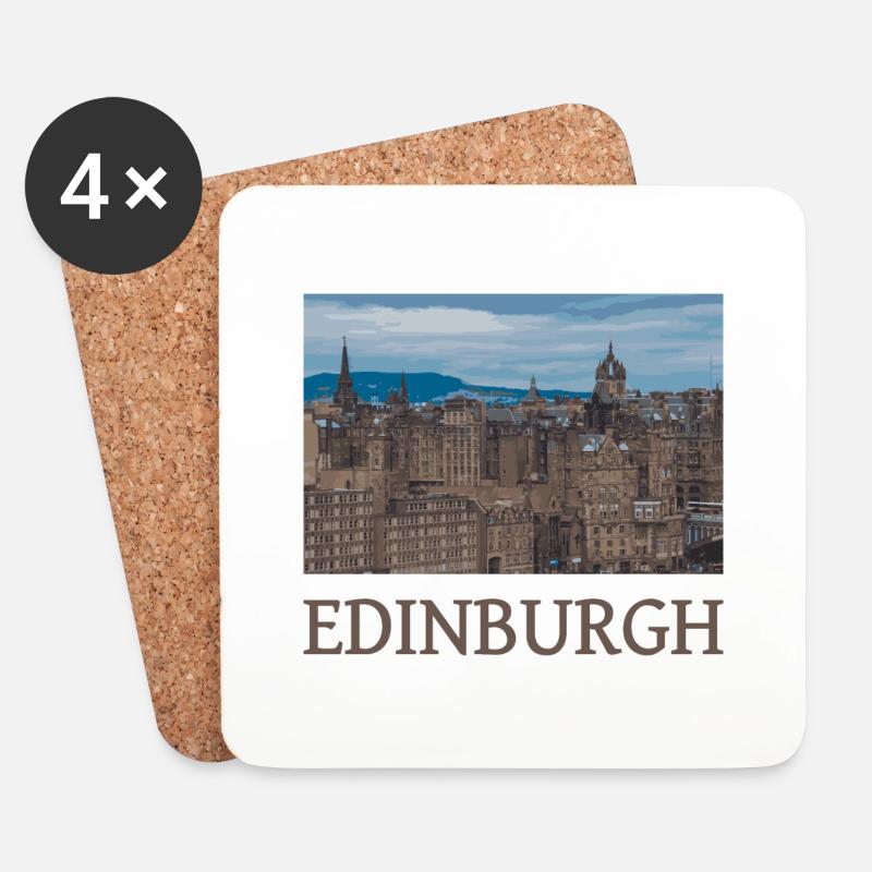Edinburgh - Untersetzer (4er-Set) - Weiß