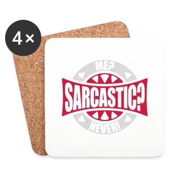 me sarcastic never quote - Coasters (set of 4) - white - Front