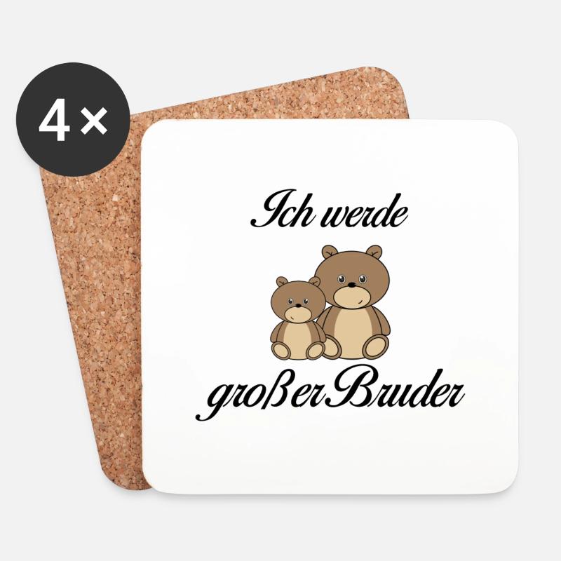 Großer Bruder - Untersetzer (4er-Set) - Weiß