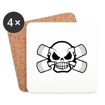Head Bones Motors - Coasters (set of 4) - white - Front