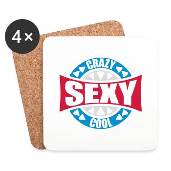 design cool sexy fou - Dessous de verre (lot de 4) - blanc - Devant