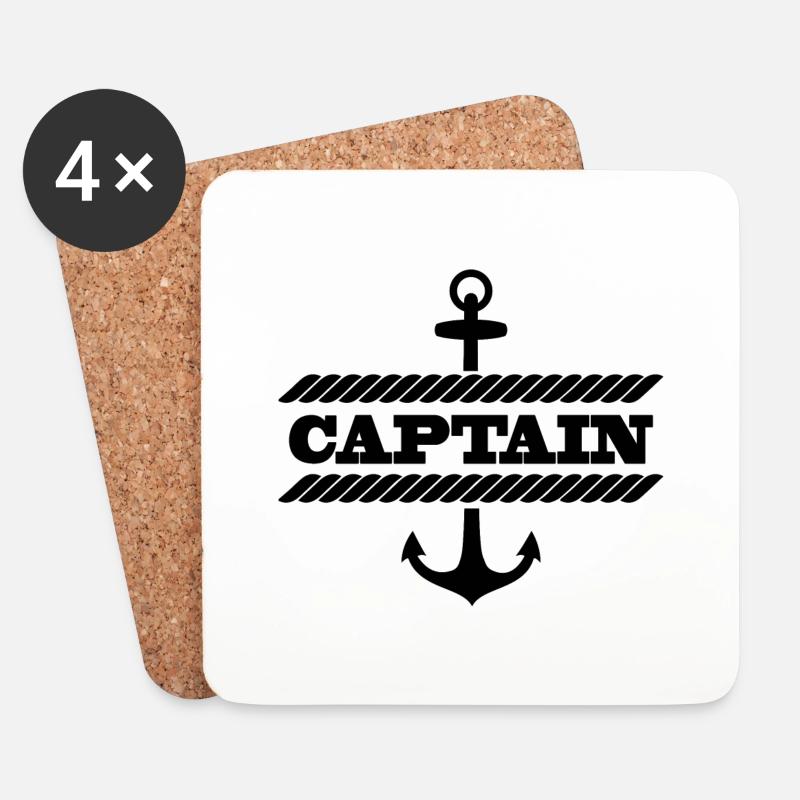 Sailing Captain Wassersport - Untersetzer (4er-Set) - Weiß