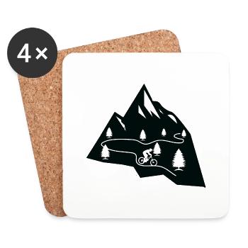 Mountain biker cycling - Coasters (set of 4) - white - Front