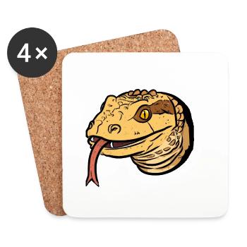 Lézard qui est assez heureux - Dessous de verre (lot de 4) - blanc - Devant