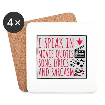 speak lyrics and sarcasm - Coasters (set of 4) - white - Front