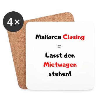 Mallorca Closing - Party Time auf Malle! - Untersetzer (4er-Set) - Weiß - Vorne
