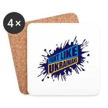 fight like ukrainians quote - Coasters (set of 4) - white - Front