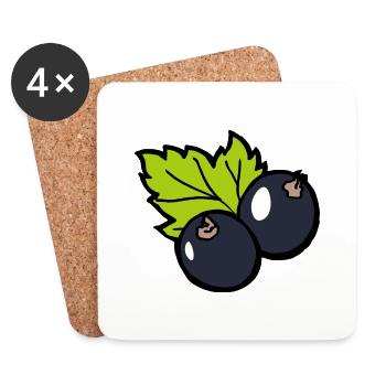Cassis BlackCurrant Funny Gift Fruit - Coasters (set of 4) - white - Front