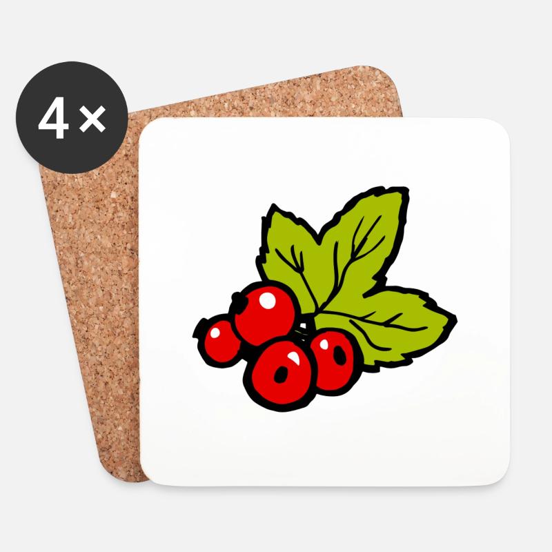 Rote Johannisbeeren Rote Früchte lustiges Geschenk - Untersetzer (4er-Set) - Weiß