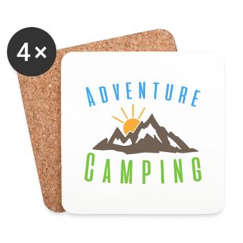Abenteuer Camping - Camping Life - Untersetzer (4er-Set) - Weiß - Vorne