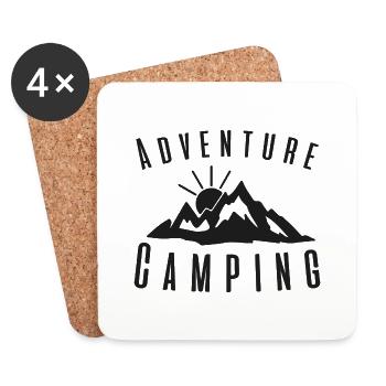 Abenteuer Camping - Camping Life - Untersetzer (4er-Set) - Weiß - Vorne