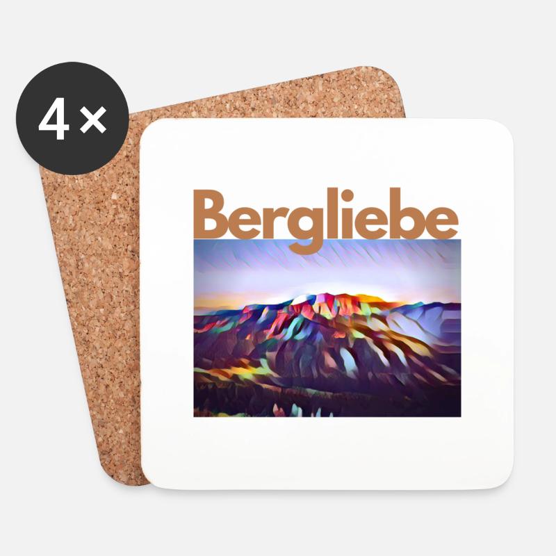 Sehnsucht nach den Bergen - Untersetzer (4er-Set) - Weiß