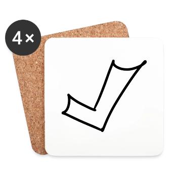 Haken Emoji Skizze Zeichnung - Untersetzer (4er-Set) - Weiß - Vorne