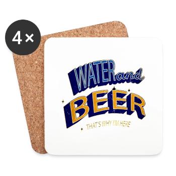 swimming trunks funny swimming tshirts bear - Coasters (set of 4) - white - Front