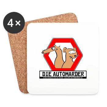 Die Automarder - Untersetzer (4er-Set) - Weiß - Vorne