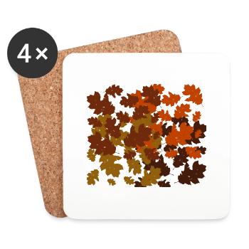 Herbstblätter - Untersetzer (4er-Set) - Weiß - Vorne