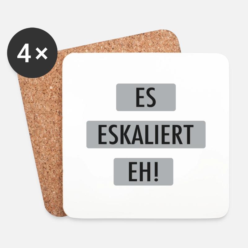 Es eskaliert eh! - Untersetzer (4er-Set) - Weiß