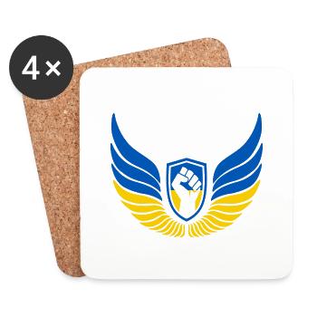 Ukraine Logo - Untersetzer (4er-Set) - Weiß - Vorne