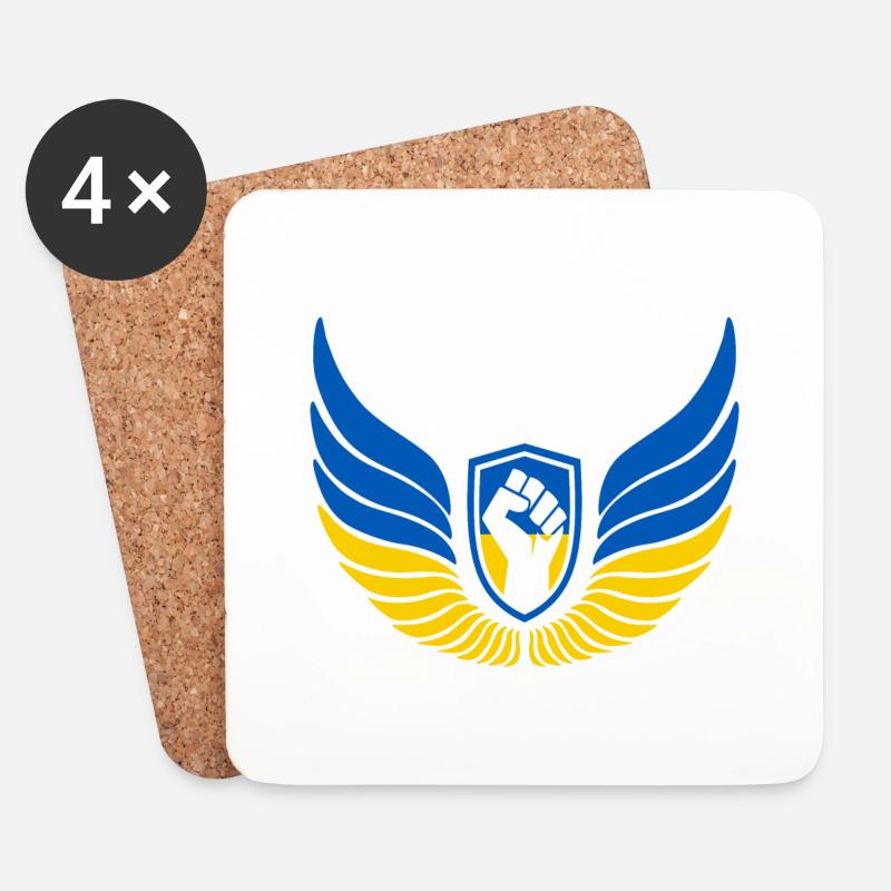 Ukraine Logo - Untersetzer (4er-Set) - Weiß