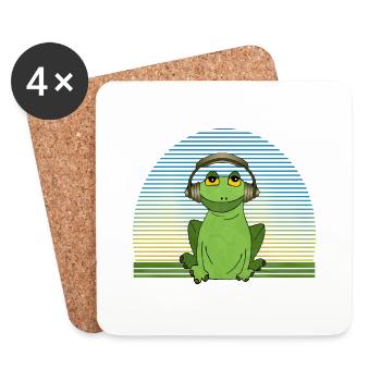 Frosch - Untersetzer (4er-Set) - Weiß - Vorne