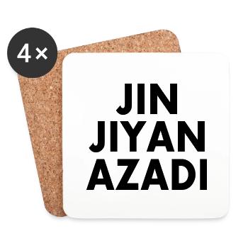 jin jiyan azadi - Dessous de verre (lot de 4) - blanc - Devant