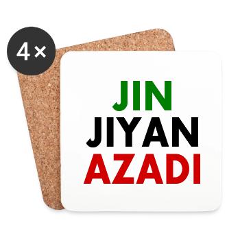 jin jiyan azadi - Untersetzer (4er-Set) - Weiß - Vorne