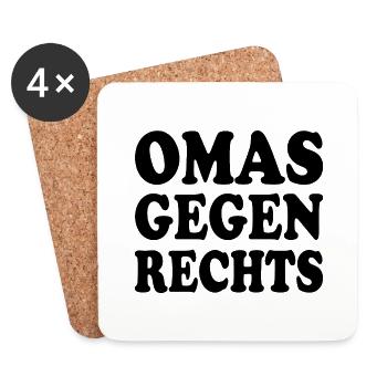 Omas gegen rechts - Untersetzer (4er-Set) - Weiß - Vorne