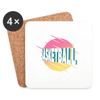 Basketball Basketballer Sport Vintage Retro - Untersetzer (4er-Set) - Weiß - Vorne