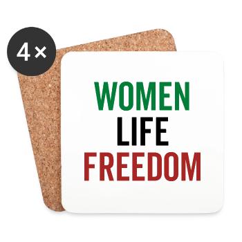 femmes vie liberté - Dessous de verre (lot de 4) - blanc - Devant