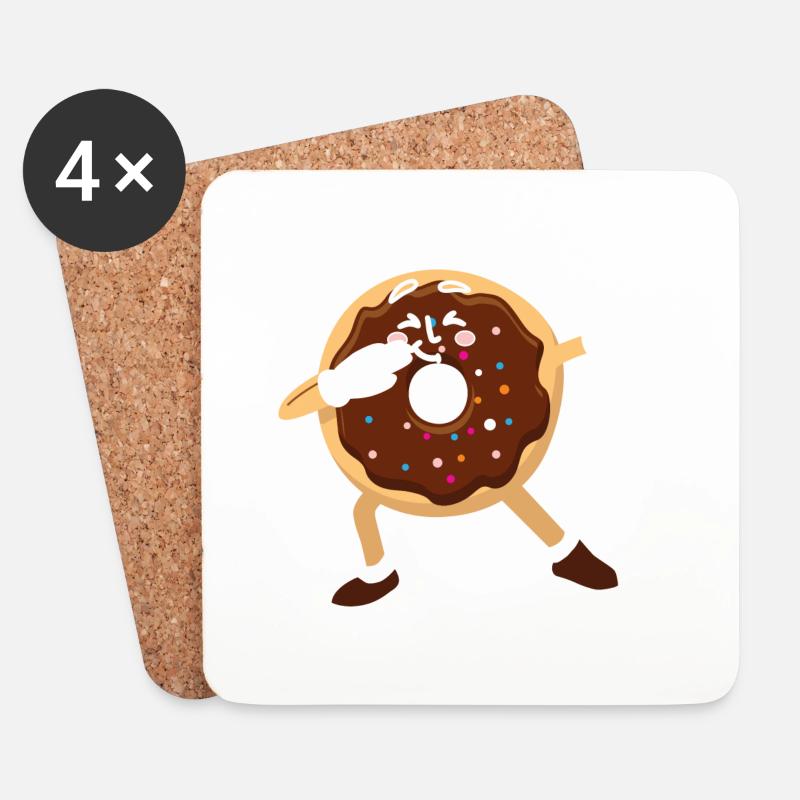 Dabbing DONUT lustig - Untersetzer (4er-Set) - Weiß