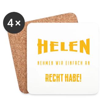 Ich bin Helen, Helen-Sachen !! - Untersetzer (4er-Set) - Weiß - Vorne