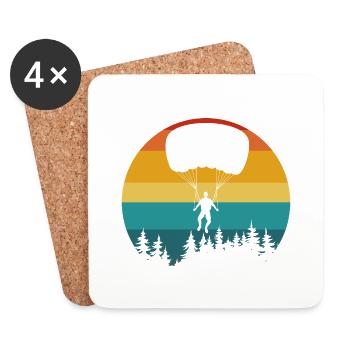 Vintage Parachute Lover - Coasters (set of 4) - white - Front