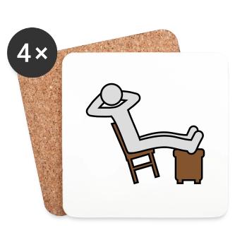 Man rests - Coasters (set of 4) - white - Front