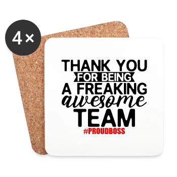 Thank You For Being A Freaking Awesome Team 2 - Untersetzer (4er-Set) - Weiß - Vorne