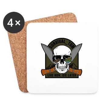 SURVIVAL -ADVENTURE-OUTDOOR TOM @Insta - Untersetzer (4er-Set) - Weiß - Vorne