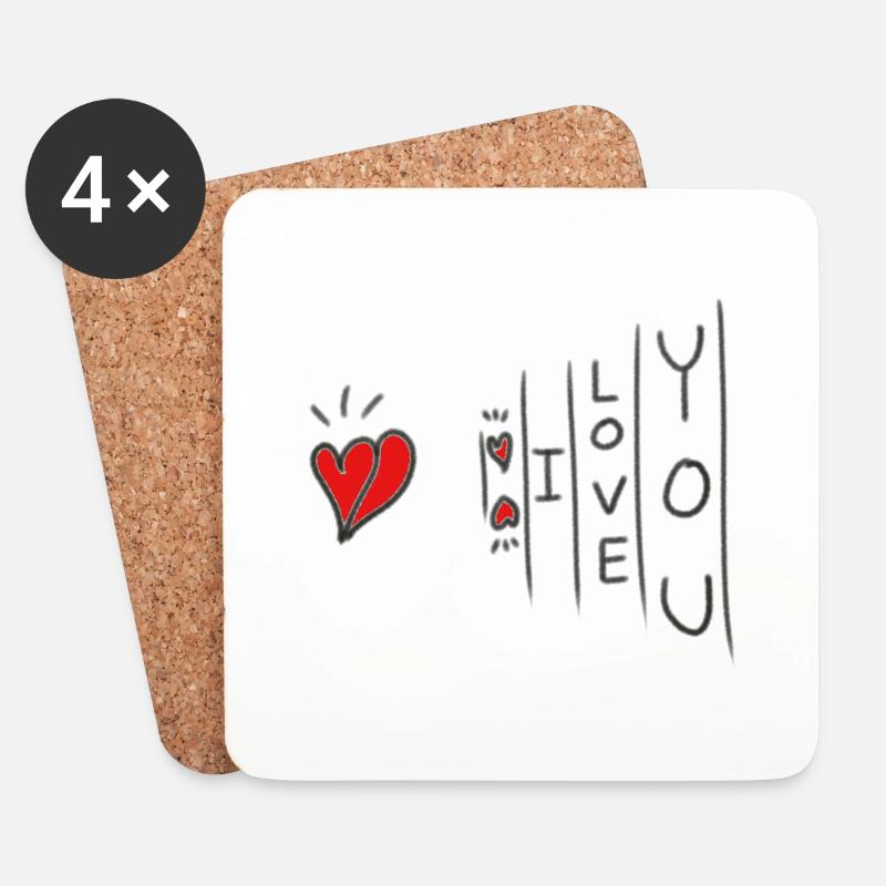 Love - Untersetzer (4er-Set) - Weiß