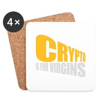 La crypto est pour les vierges - Dessous de verre (lot de 4) - blanc - Devant