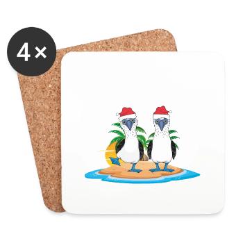 Galapagos Inseln Blaufußtölpel Weihnachten - Untersetzer (4er-Set) - Weiß - Vorne