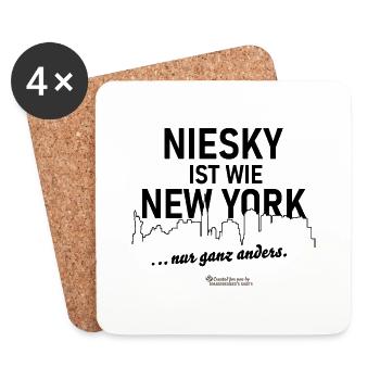 Niesky ist wie New York - Untersetzer (4er-Set) - Weiß - Vorne