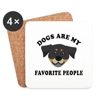 Dogs Are My Favorite People mon chien préférré - Dessous de verre (lot de 4) - blanc - Devant