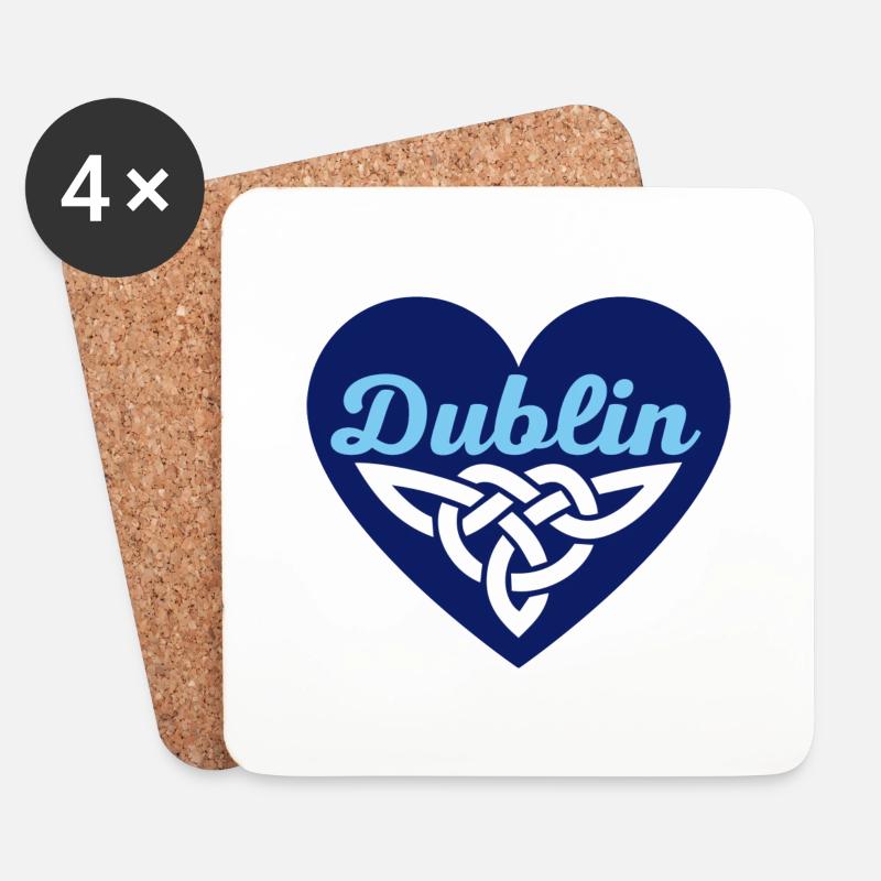 Dublin Celtic Heart - Untersetzer (4er-Set) - Weiß