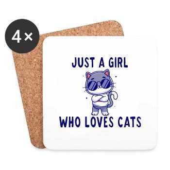 Just a girl who loves mon amour de chat - Dessous de verre (lot de 4) - blanc - Devant