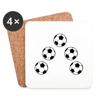 Fußball Soccer - Untersetzer (4er-Set) - Weiß - Vorne